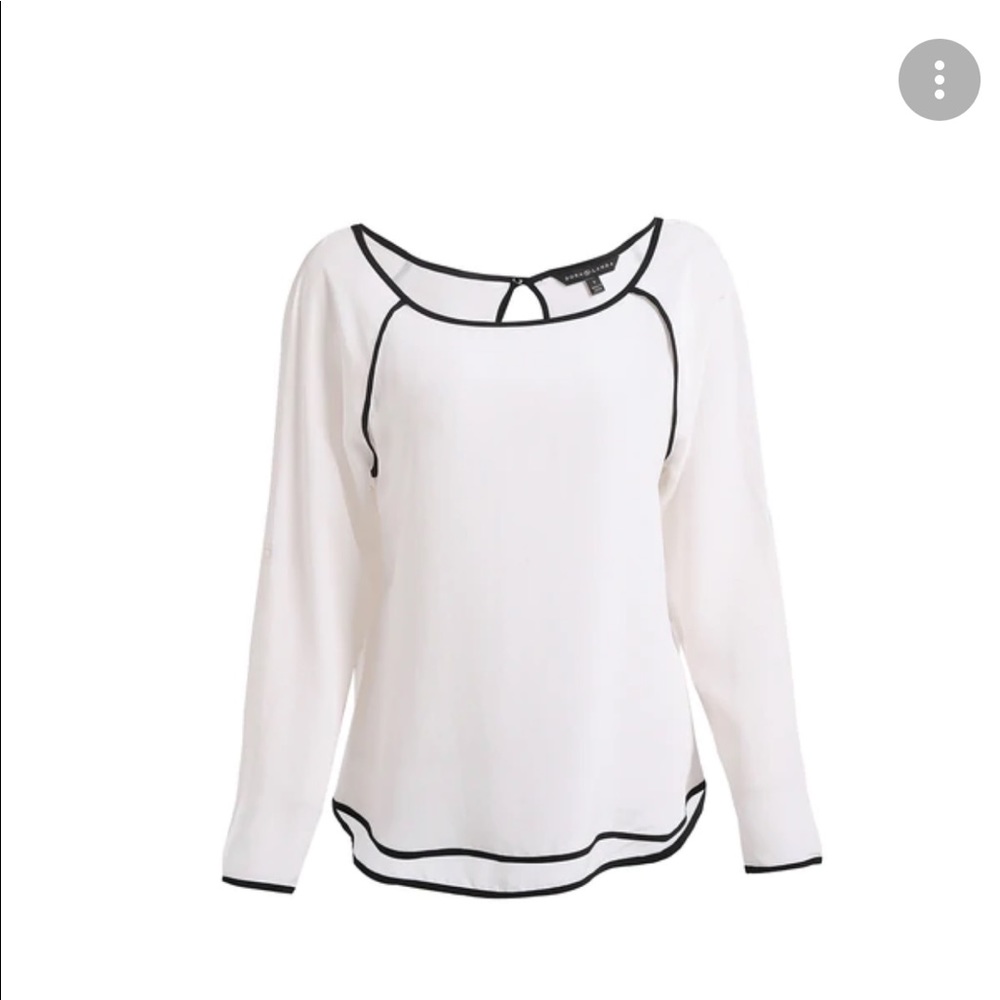 NWOT ULLA JOHNSON Contrast-Trim Blouse